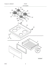 07 - Top / Drawer parts for Frigidaire Range FEF352FUD from AppliancePartsPros.com