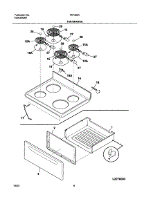 07 - Top / Drawer parts for Frigidaire Range FEF355ASG from AppliancePartsPros.com