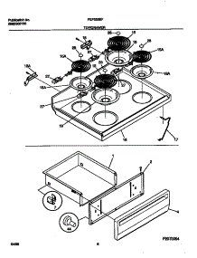 04 - Top / Drawer parts for Frigidaire Range FEF353BFWB from AppliancePartsPros.com