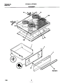 05 - Top / Drawer parts for Frigidaire Range FEF388CCBD from AppliancePartsPros.com