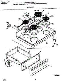 04 - Top / Drawer parts for Frigidaire Range FEF355CFTD from AppliancePartsPros.com