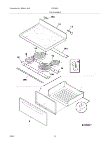 07 - Top / Drawer parts for Frigidaire Range FEF365ASJ from AppliancePartsPros.com
