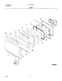 09 - Door parts for Frigidaire Range FEF357BSB from AppliancePartsPros.com