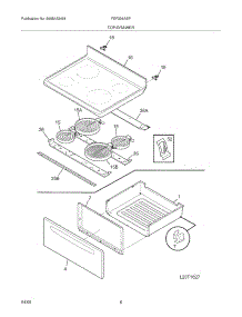07 - Top / Drawer parts for Frigidaire Range FEF336ASP from AppliancePartsPros.com