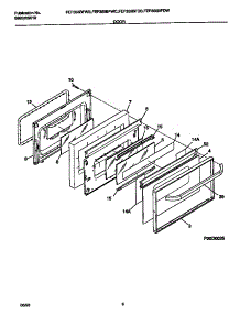 05 - Door parts for Frigidaire Range FEF355BFDC from AppliancePartsPros.com