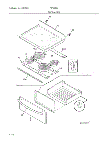 07 - Top / Drawer parts for Frigidaire Range FEF336BCL from AppliancePartsPros.com