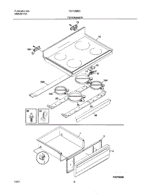 07 - Top / Drawer parts for Frigidaire Range FEF336BGWF from AppliancePartsPros.com