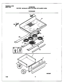 04 - Top / Drawer parts for Frigidaire Range FEF358CFSD from AppliancePartsPros.com