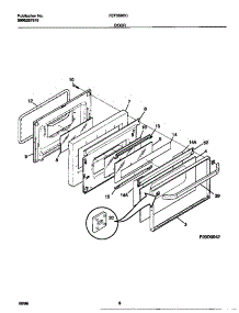 05 - Door parts for Frigidaire Range FEF350CCTF from AppliancePartsPros.com