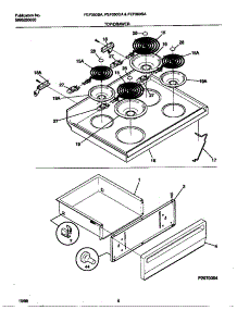 04 - Top / Drawer parts for Frigidaire Range FEF350SADH from AppliancePartsPros.com