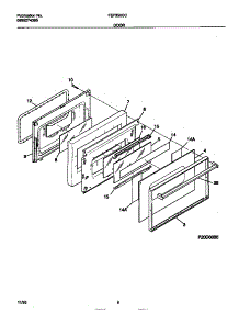 05 - Door parts for Frigidaire Range FEF350CCTD from AppliancePartsPros.com