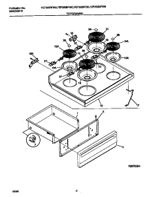 04 - Top / Drawer parts for Frigidaire Range FEF355BFDB from AppliancePartsPros.com