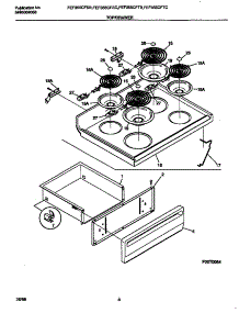 04 - Top / Drawer parts for Frigidaire Range FEF355CFSB from AppliancePartsPros.com