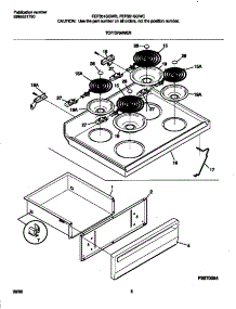 04 - Top / Drawer parts for Frigidaire Range FEF351SGWB from AppliancePartsPros.com
