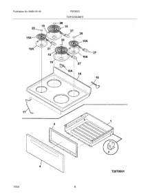 07 - Top / Drawer parts for Frigidaire Range FEF355DBA from AppliancePartsPros.com