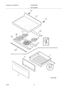 07 - Top / Drawer parts for Frigidaire Range FEF362MXESB from AppliancePartsPros.com