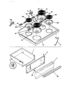 04 - Top / Drawer parts for Frigidaire Range FEF322CCTA from AppliancePartsPros.com