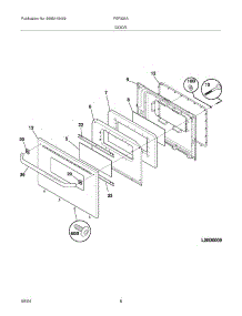 09 - Door parts for Frigidaire Range FEF326AQH from AppliancePartsPros.com