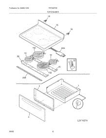 07 - Top / Drawer parts for Frigidaire Range FEF339FSE from AppliancePartsPros.com