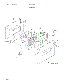 09 - Oven Door parts for Frigidaire Range FEF402BWD from AppliancePartsPros.com