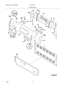 03 - Backguard parts for Frigidaire Range FEFL64DSF from AppliancePartsPros.com