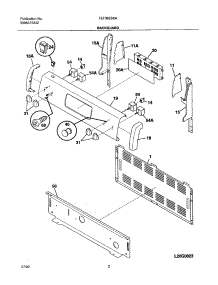 03 - Backguard parts for Frigidaire Range FEF362BXAWB from AppliancePartsPros.com