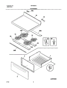 07 - Top / Drawer parts for Frigidaire Range FEF362BXAWD from AppliancePartsPros.com