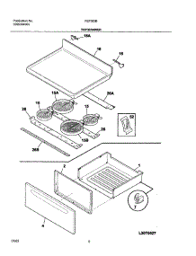 07 - Top / Drawer parts for Frigidaire Range FEF365BWC from AppliancePartsPros.com