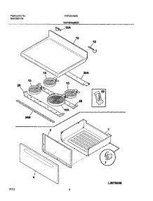 07 - Top / Drawer parts for Frigidaire Range FEF361AWD from AppliancePartsPros.com