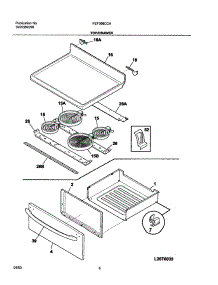 07 - Top / Drawer parts for Frigidaire Range FEF366CCA from AppliancePartsPros.com