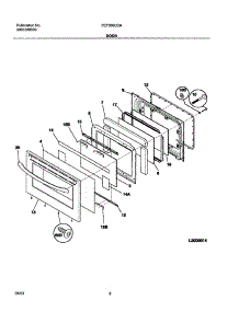 09 - Door parts for Frigidaire Range FEF366CCA from AppliancePartsPros.com