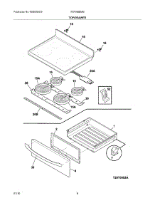 07 - Top / Drawer parts for Frigidaire Range FEF366EMM from AppliancePartsPros.com
