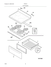07 - Top / Drawer parts for Frigidaire Range FEF364DWA from AppliancePartsPros.com
