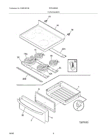 07 - Top / Drawer parts for Frigidaire Range FEF366EMD from AppliancePartsPros.com