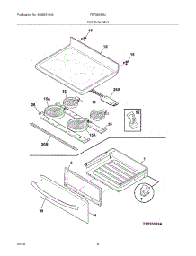 07 - Top / Drawer parts for Frigidaire Range FEF366EMJ from AppliancePartsPros.com
