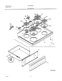 07 - Top / Drawer parts for Frigidaire Range FEF354BJDA from AppliancePartsPros.com