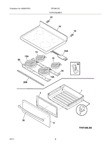 07 - Top / Drawer parts for Frigidaire Range FEF366LSC from AppliancePartsPros.com