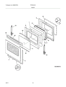 09 - Door parts for Frigidaire Range FEF366LSC from AppliancePartsPros.com