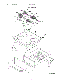 07 - Top / Drawer parts for Frigidaire Range FEF352GMF from AppliancePartsPros.com