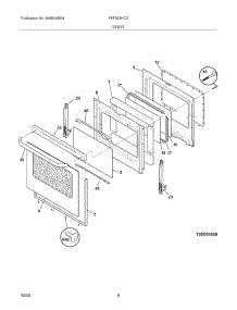 09 - Door parts for Frigidaire Range FEF352HCD from AppliancePartsPros.com