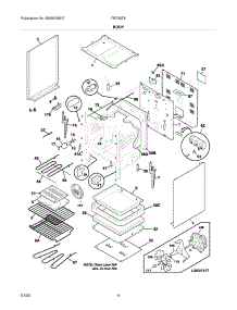 05 - Body parts for Frigidaire Range FEF357BBC from AppliancePartsPros.com