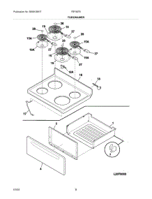 07 - Top / Drawer parts for Frigidaire Range FEF357BBC from AppliancePartsPros.com