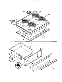 04 - Top / Drawer parts for Frigidaire Range FEF357BADD from AppliancePartsPros.com