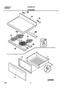 07 - Top / Drawer parts for Frigidaire Range FEF365BXCWA from AppliancePartsPros.com