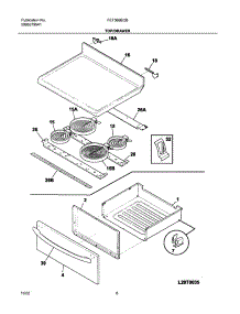 07 - Top / Drawer parts for Frigidaire Range FEF366BCB from AppliancePartsPros.com