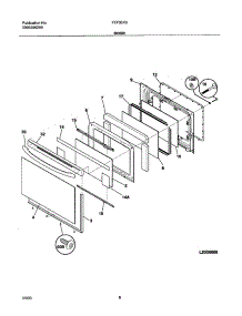 09 - Door parts for Frigidaire Range FEF357BBB from AppliancePartsPros.com