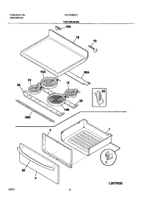 07 - Top / Drawer parts for Frigidaire Range FEF366BCC from AppliancePartsPros.com
