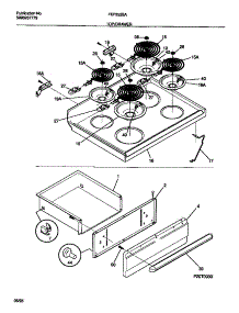 04 - Top / Drawer parts for Frigidaire Range FEF352BADC from AppliancePartsPros.com