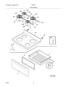 07 - Top / Drawer parts for Frigidaire Range FEF352DUC from AppliancePartsPros.com