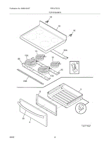 07 - Top / Drawer parts for Frigidaire Range FEFL67DCG from AppliancePartsPros.com